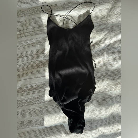Black Lace Up Bodysuit - Picture 3 of 7
